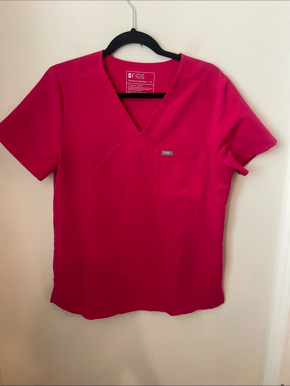 FIGS Catarina Scrub Top & Kade Jogger Pants Set Ultra Rose Pink Medium Set